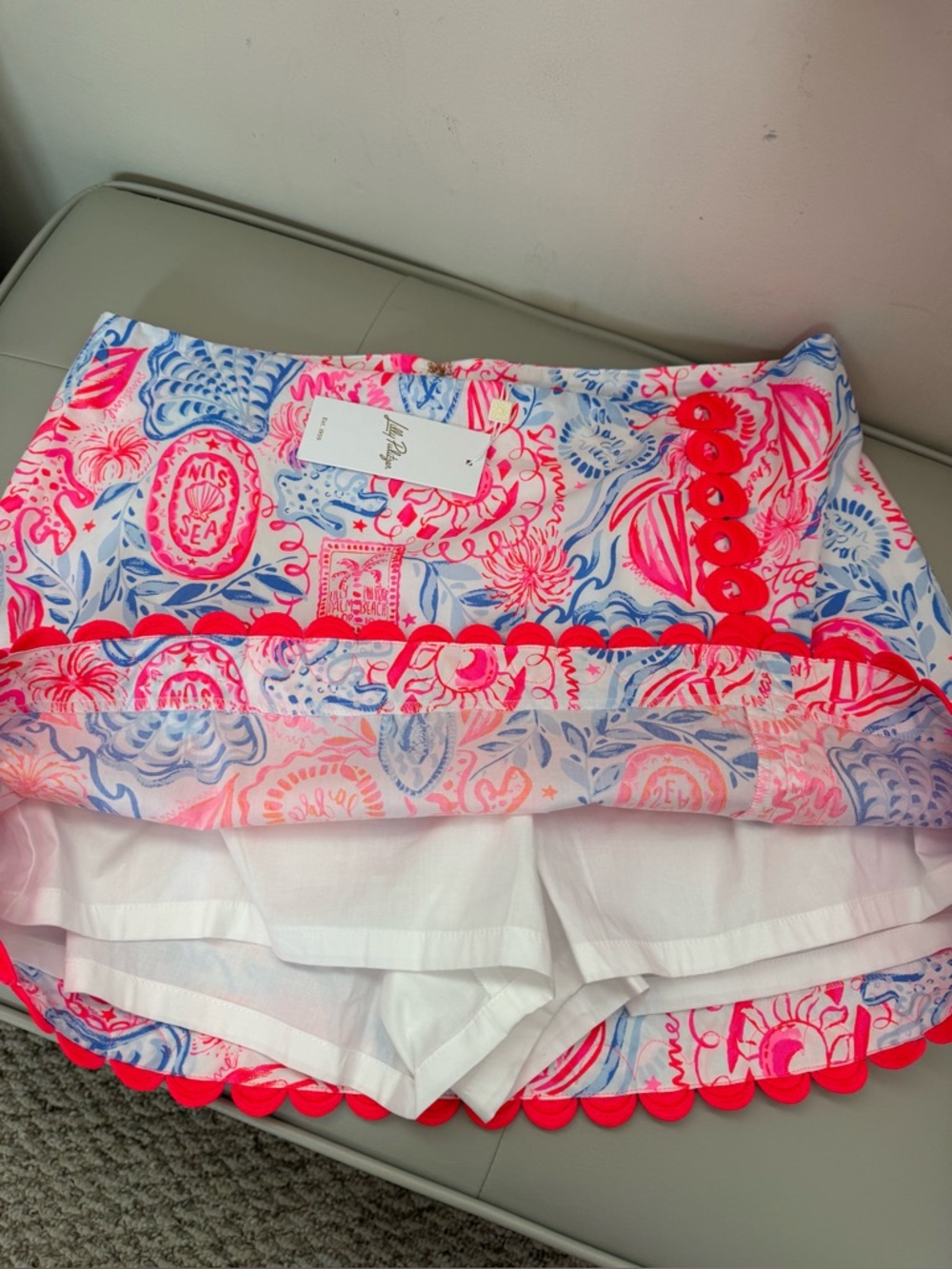NWT Lilly Pulitzer Michelina Mini Skort Lil Sun Sea Sand Size 12 ⛳️🐠⛱️ - Picture 9 of 12